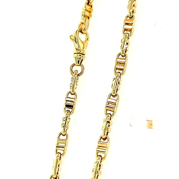 14k Yellow Gold Fancy Link Chain Image 2 Arezzo Jewelers Elmwood Park, IL