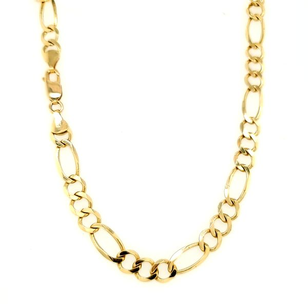 14k Yellow Gold 7.6mm Figaro Link Chain Arezzo Jewelers Elmwood Park, IL
