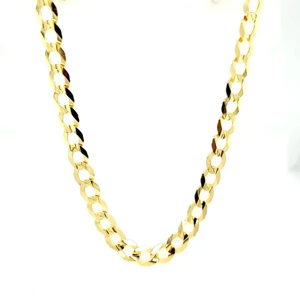 14k Yellow Gold 7mm Flat Curb Chain Arezzo Jewelers Elmwood Park, IL