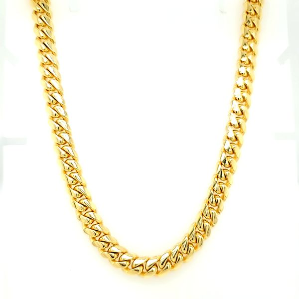 14k Yellow Gold 7.55mm Solid Miami Cuban Chain Arezzo Jewelers Elmwood Park, IL