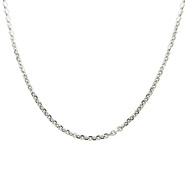 14k White Gold Diamond Cut Rolo Chain Image 2 Arezzo Jewelers Elmwood Park, IL