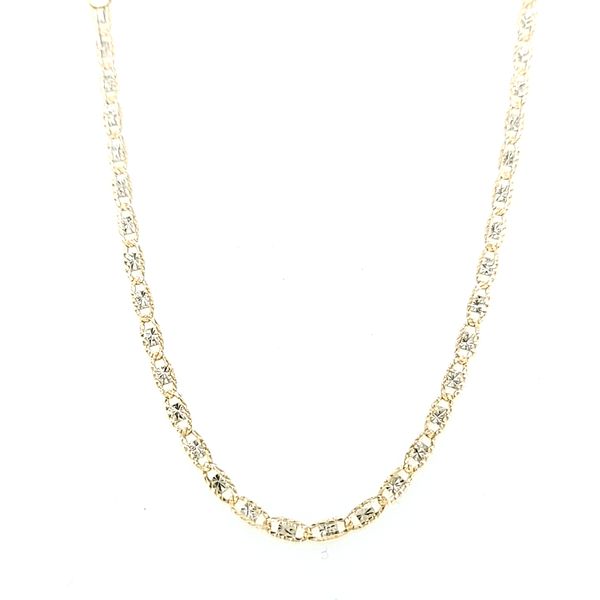 14kt Two Tone Diamond Cut Valentino Link Chain Arezzo Jewelers Elmwood Park, IL