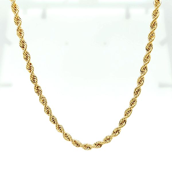 14k Yellow Gold 3mm Solid Rope Chain Arezzo Jewelers Elmwood Park, IL
