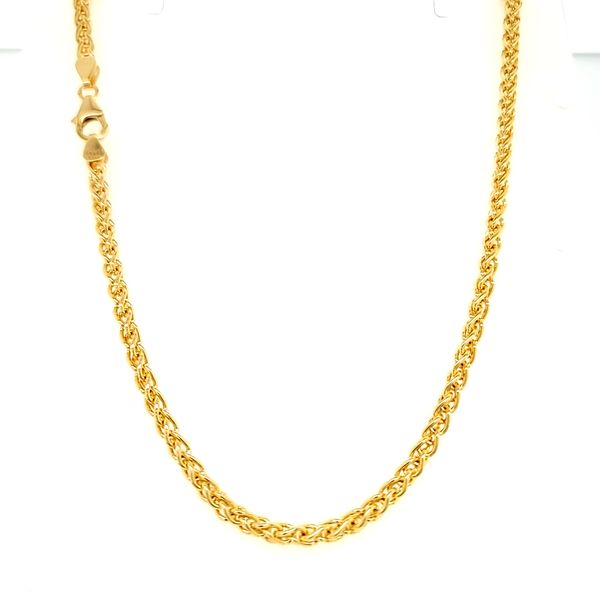 14k Yellow Gold 3.5mm Wheat Link Chain Arezzo Jewelers Elmwood Park, IL
