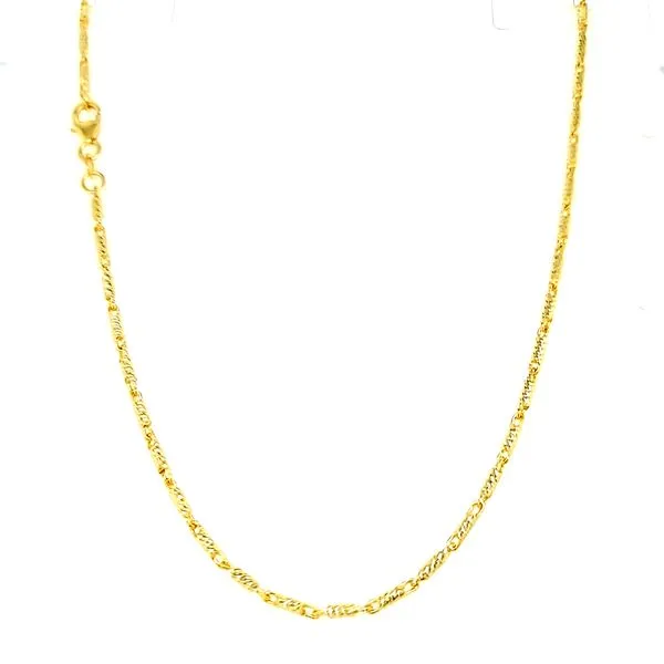 14k Yellow Gold Diamond Cut 1.75mm Raso Link Chain Arezzo Jewelers Elmwood Park, IL