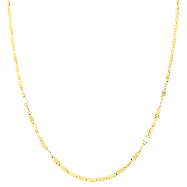 14k Yellow Gold 2.6mm Mirror Link Chain Arezzo Jewelers Elmwood Park, IL