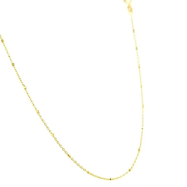 14k Two Tone Diamond Cut 1.25mm Beaded Rolo Chain Image 2 Arezzo Jewelers Elmwood Park, IL