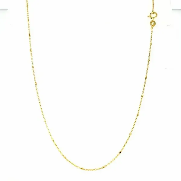 14k Two Tone Diamond Cut 1.25mm Beaded Rolo Chain Arezzo Jewelers Elmwood Park, IL