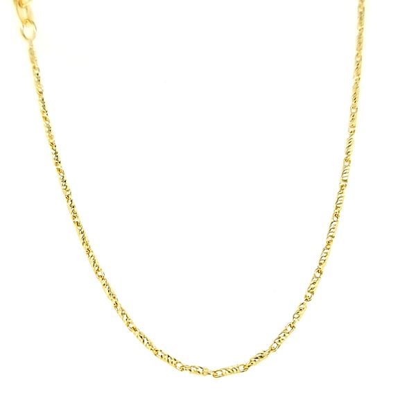 14k Yellow Gold Diamond Cut 1.2mm Raso Link Chain Arezzo Jewelers Elmwood Park, IL