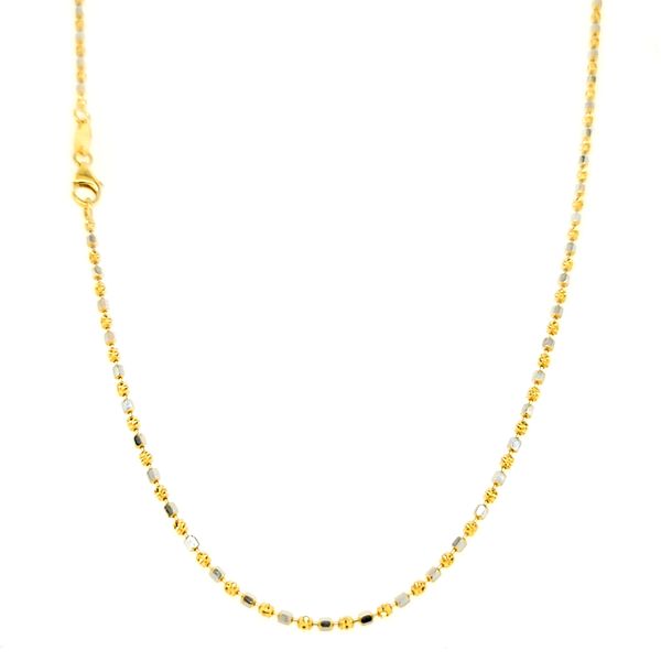 14k Yellow Gold Diamond Cut Fancy Beaded Chain Arezzo Jewelers Elmwood Park, IL