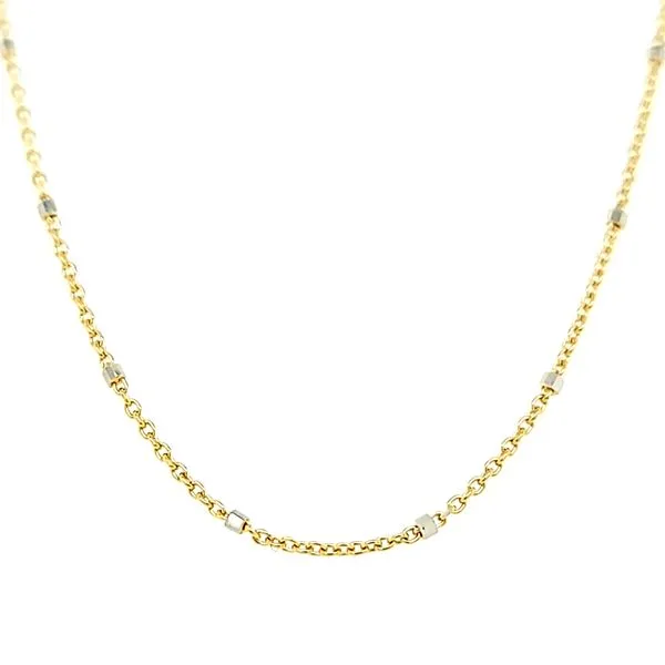 14k Yellow Gold 1.18mm Diamond Cut Beaded Rolo Chain Image 2 Arezzo Jewelers Elmwood Park, IL