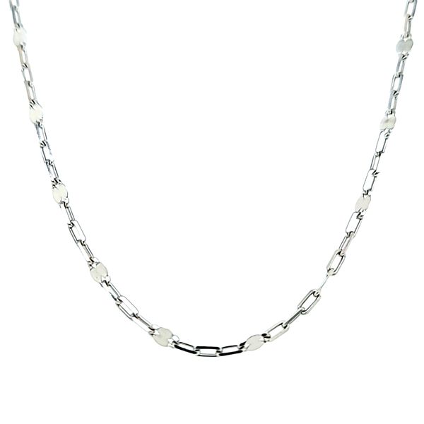 14k White Gold 1.9mm Diamond Cut Cable Mirror Link Chain Image 2 Arezzo Jewelers Elmwood Park, IL
