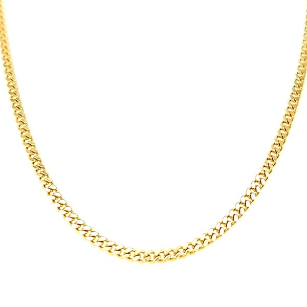 14k Yellow Gold 2.5mm Solid Curb Link Chain Image 2 Arezzo Jewelers Elmwood Park, IL