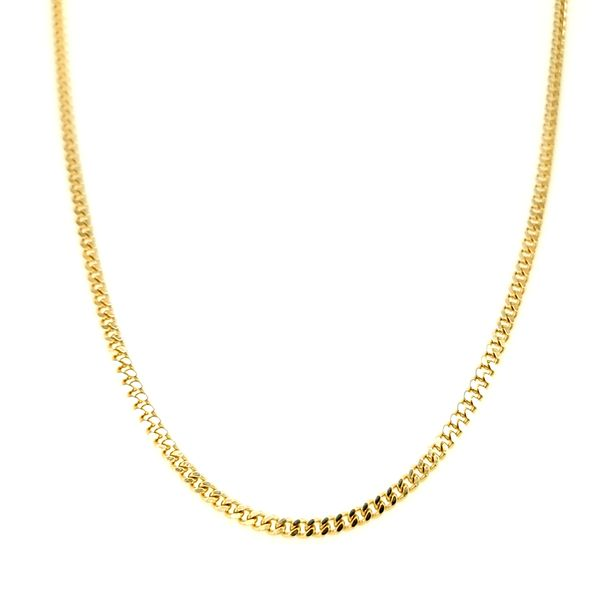 14k Yellow Gold 2.5mm Solid Curb Link Chain Arezzo Jewelers Elmwood Park, IL