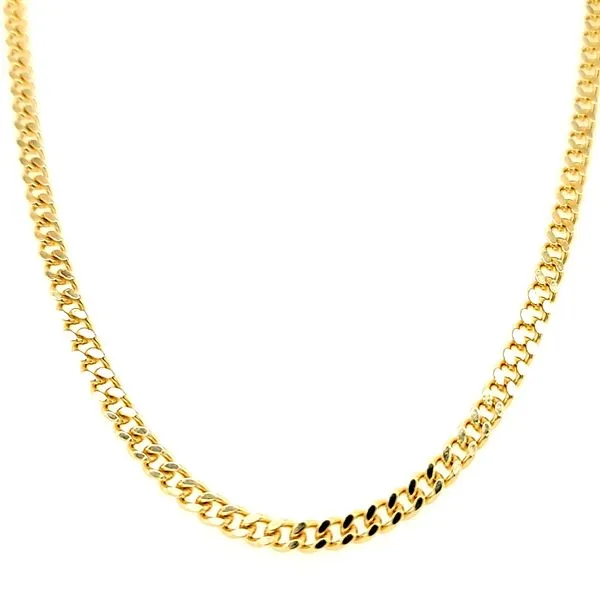 14k Yellow Gold 3.25mm Solid Curb Link Chain Image 2 Arezzo Jewelers Elmwood Park, IL