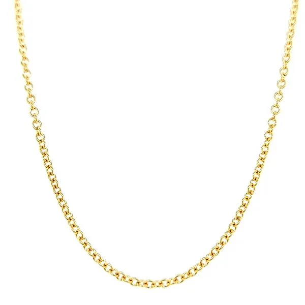 14k Yellow Gold 1.5mm Rolo Link Chain Image 2 Arezzo Jewelers Elmwood Park, IL