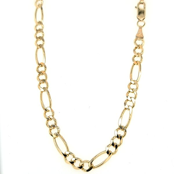 14k Yellow Gold 5mm Solid Figaro Link Chain Arezzo Jewelers Elmwood Park, IL
