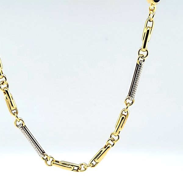 18k Two Tone Gold Fancy Link Chain Image 2 Arezzo Jewelers Elmwood Park, IL