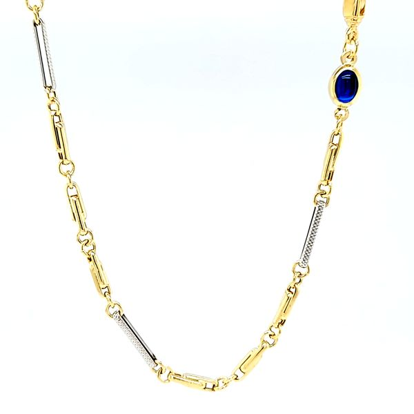18k Two Tone Gold Fancy Link Chain Arezzo Jewelers Elmwood Park, IL