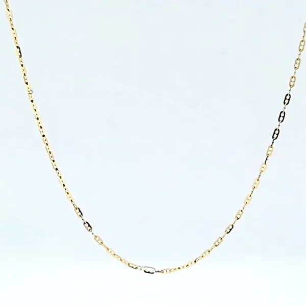 18k Yellow Gold Diamond Cut Petite Anchor Link Chain Arezzo Jewelers Elmwood Park, IL