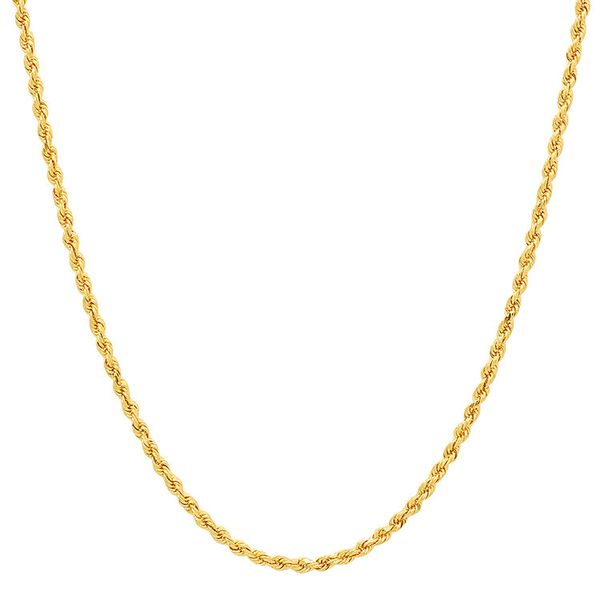 14k Yellow Gold 3mm Solid Rope Chain Arezzo Jewelers Elmwood Park, IL