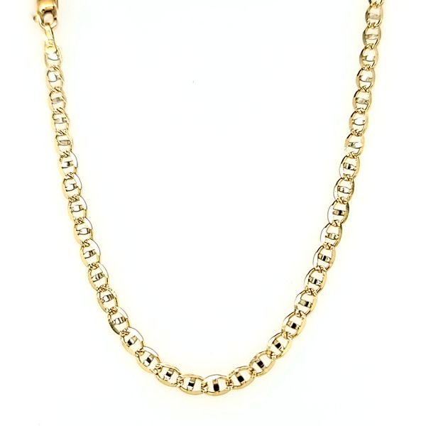 14k Two Tone 3mm Diamond Cut Gucci Link Chain Arezzo Jewelers Elmwood Park, IL