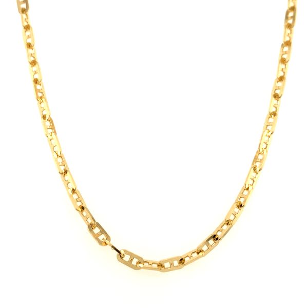 18k Yellow Gold 2.15mm Forced Anchor Link Chain Image 2 Arezzo Jewelers Elmwood Park, IL