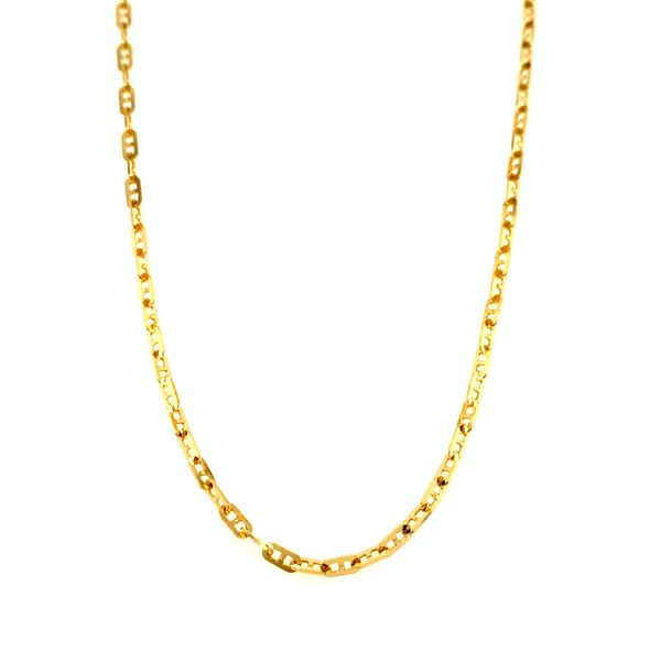 18k Yellow Gold 2.15mm Forced Anchor Link Chain Arezzo Jewelers Elmwood Park, IL