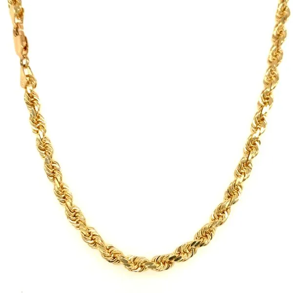 18k Yellow Gold 4mm Solid Rope Chain Image 2 Arezzo Jewelers Elmwood Park, IL