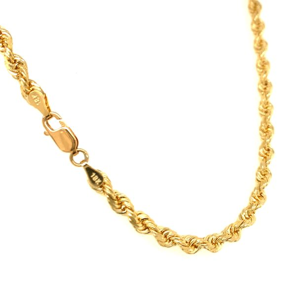18k Yellow Gold 4mm Solid Rope Chain Image 3 Arezzo Jewelers Elmwood Park, IL