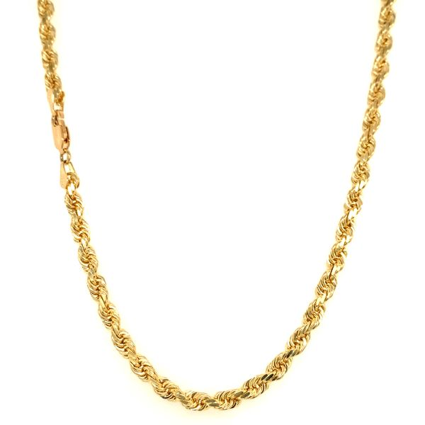18k Yellow Gold 4mm Solid Rope Chain Arezzo Jewelers Elmwood Park, IL