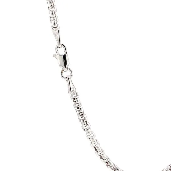 14k White Gold 2.6mm Round Box Chain Image 2 Arezzo Jewelers Elmwood Park, IL