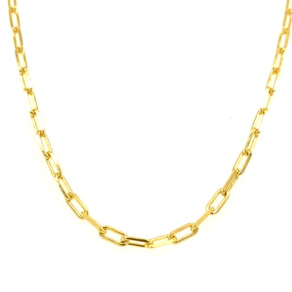14k Yellow Gold 2mm Paperclip Link Chain Image 2 Arezzo Jewelers Elmwood Park, IL