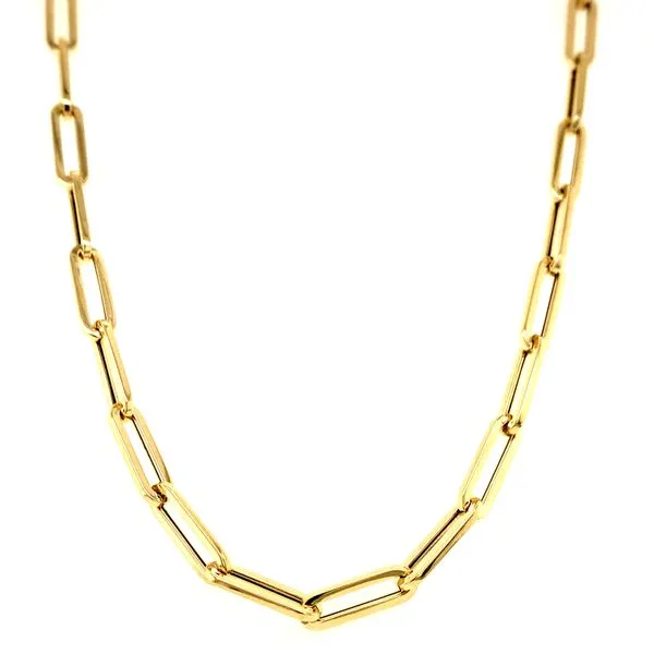 14k Yellow Gold 4.3mm Paperclip Chain Image 2 Arezzo Jewelers Elmwood Park, IL