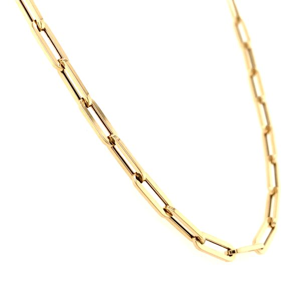 14k Yellow Gold 4mm Paperclip Chain Image 2 Arezzo Jewelers Elmwood Park, IL