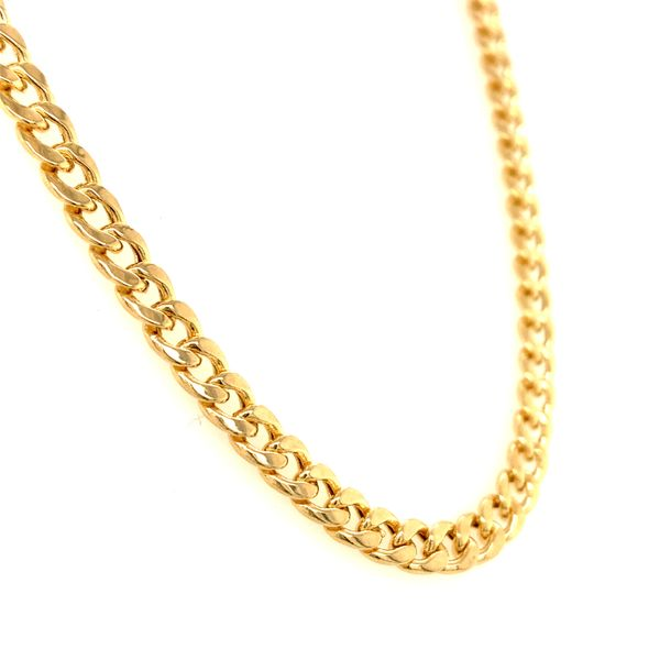 14k Yellow Gold 4.9mm Hollow Curb Chain Image 2 Arezzo Jewelers Elmwood Park, IL