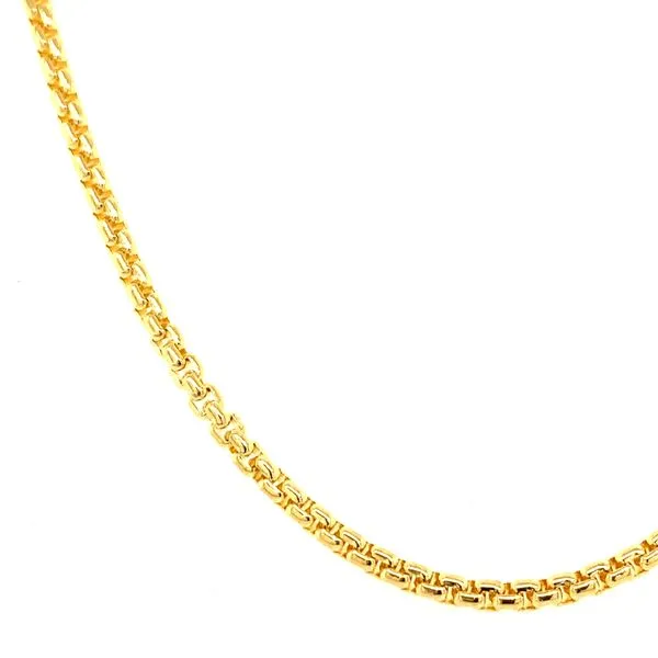 14k Yellow Gold 2mm Round Box Chain Image 2 Arezzo Jewelers Elmwood Park, IL