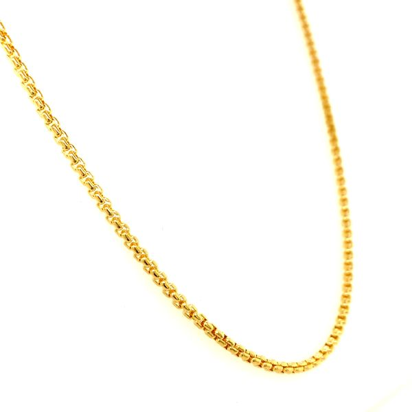 14k Yellow Gold 2mm Round Box Chain Image 3 Arezzo Jewelers Elmwood Park, IL