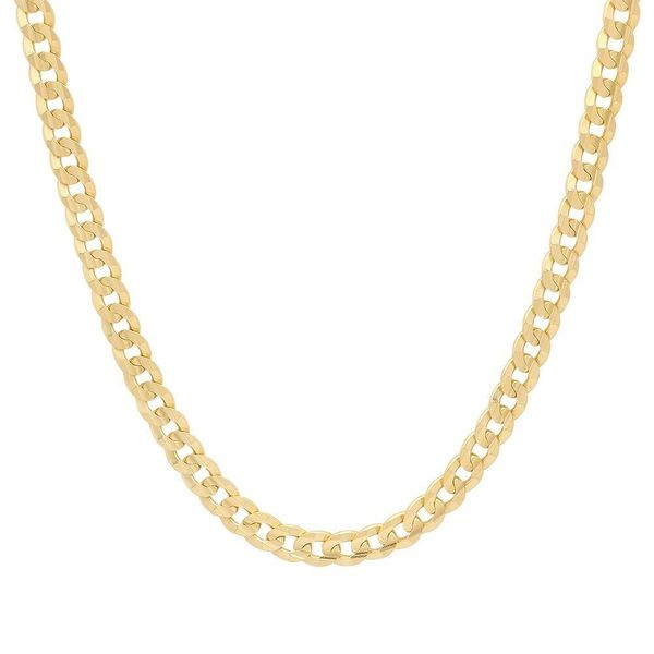 14k Yellow Gold 4.65mm Flat Curb Chain Arezzo Jewelers Elmwood Park, IL