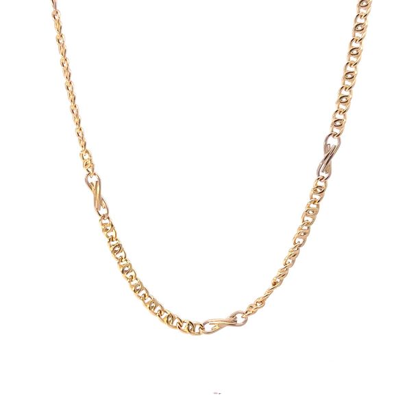 18k Two Tone Gold Fancy Link Chain Image 3 Arezzo Jewelers Elmwood Park, IL