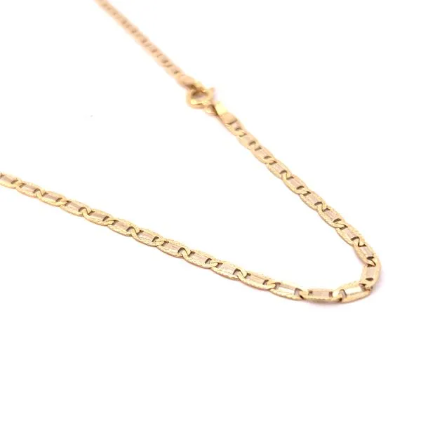 18k Two Tone Gold 2.55mm Flat Anchor Chain Image 4 Arezzo Jewelers Elmwood Park, IL