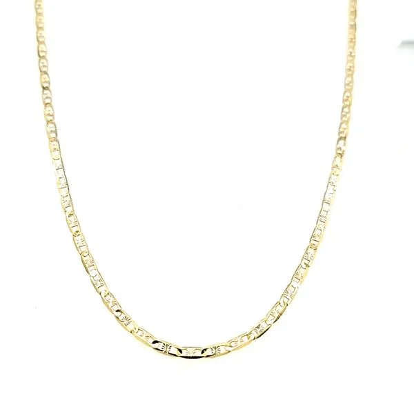 18k Two Tone Gold 2.55mm Flat Anchor Chain Arezzo Jewelers Elmwood Park, IL