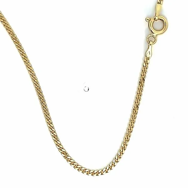 18k Yellow Gold 1.8mm Solid Curb Link Chain Arezzo Jewelers Elmwood Park, IL