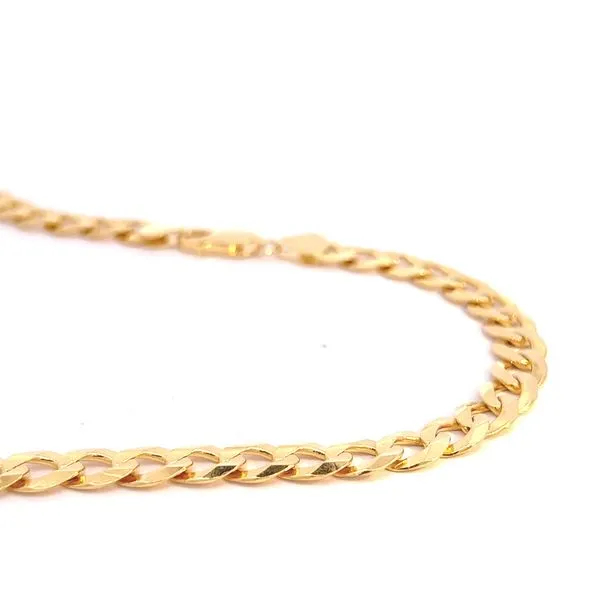 14k Yellow Gold 8mm Solid Curb Link Chain Image 3 Arezzo Jewelers Elmwood Park, IL