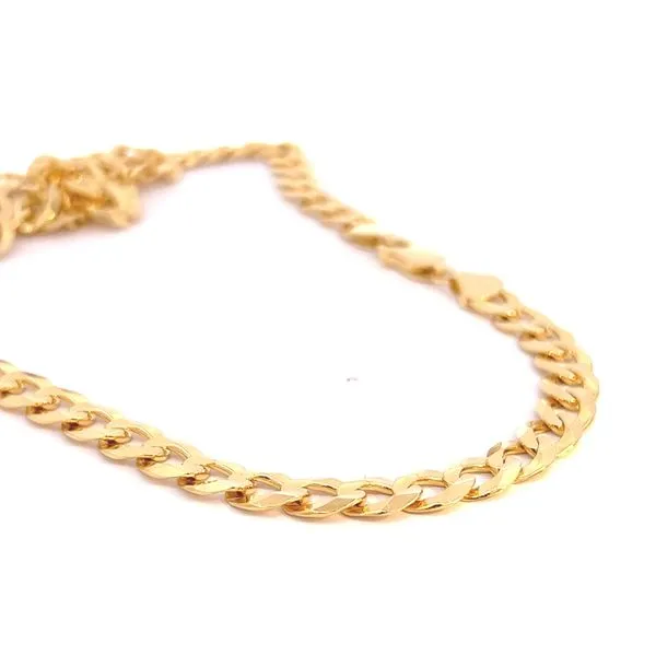 14k Yellow Gold 8mm Solid Curb Link Chain Image 4 Arezzo Jewelers Elmwood Park, IL