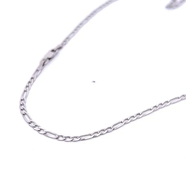 14k White Gold 2.25mm Figaro Link Chain Image 2 Arezzo Jewelers Elmwood, IL