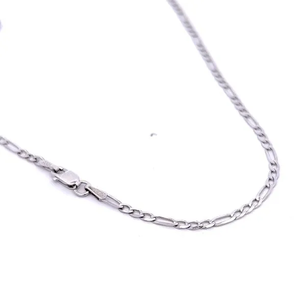 14k White Gold 2.25mm Figaro Link Chain Image 3 Arezzo Jewelers Elmwood, IL