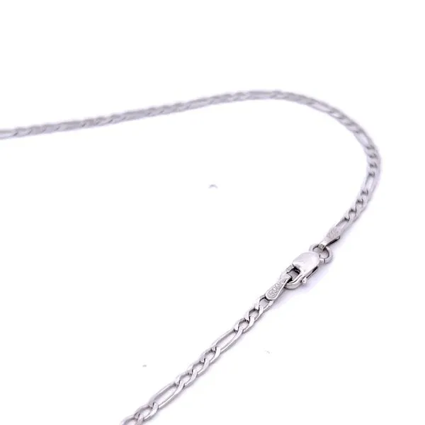 14k White Gold 2.25mm Figaro Link Chain Image 4 Arezzo Jewelers Elmwood, IL