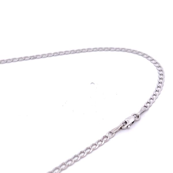 14k White Gold 2.6mm Curb Link Chain Image 2 Arezzo Jewelers Elmwood Park, IL