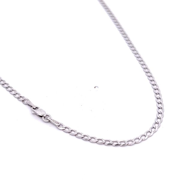 14k White Gold 2.6mm Curb Link Chain Image 3 Arezzo Jewelers Elmwood Park, IL